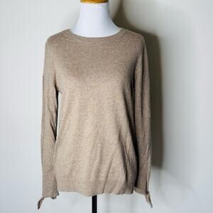 Banana Republic by Filpucci Tan Wool Crewneck Tie Cuff Sweater